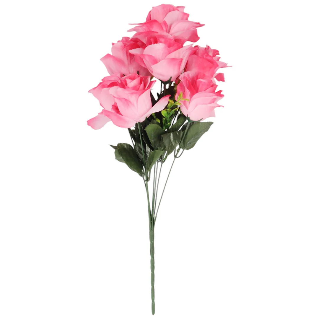 BUKIET 7 RÓŻ Z BUKSZPANEM żółty 52 cm — zdjęcie 14