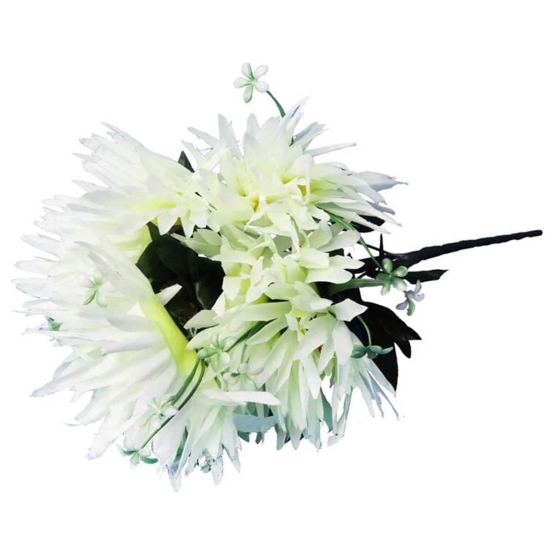 BUKIET 7 SZTUCZNYCH BIAŁYCH ASTRÓW - DEKORACJA WYSOKA JAKOŚĆ 54CM — zdjęcie 2