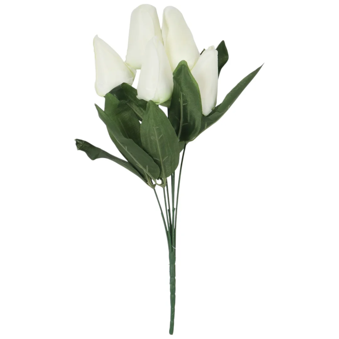 BUKIET 7 TULIPANÓW biały 34 cm — zdjęcie 2