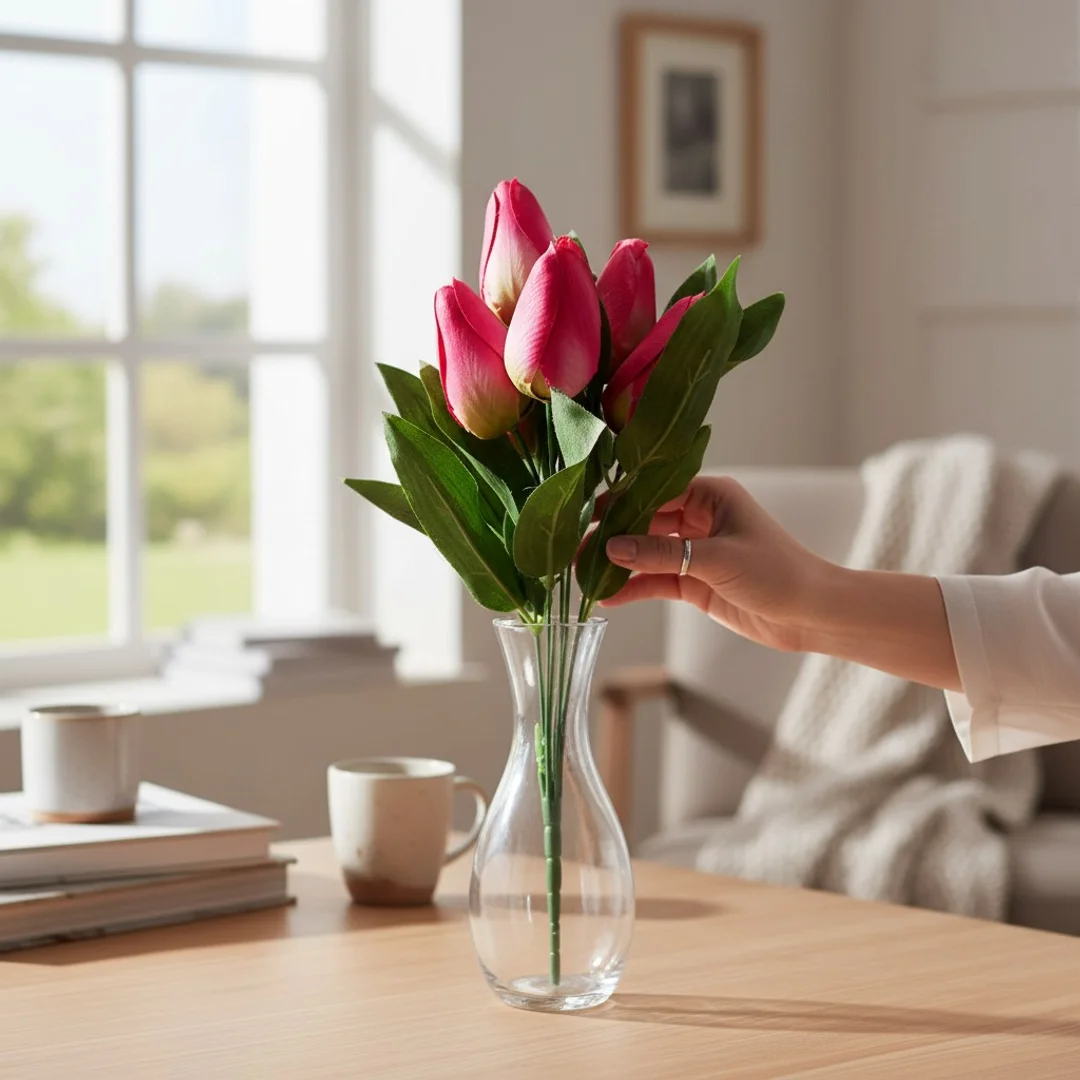 BUKIET 7 TULIPANÓW pomarańczowy 34 cm — zdjęcie 20