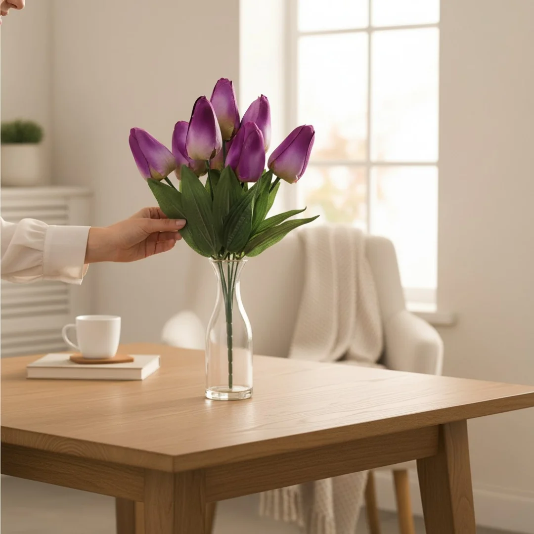 BUKIET 7 TULIPANÓW pomarańczowy 34 cm — zdjęcie 30