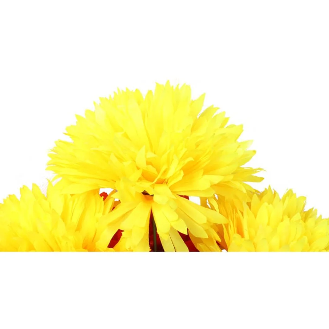 Bukiet 9 chryzantem w kolorze pomarańczowo- żółtym 52 cm — zdjęcie 2