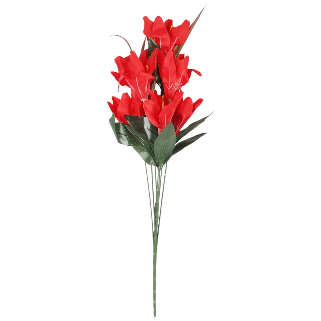 BUKIET 9 LILII czerwony 57 cm — zdjęcie 2