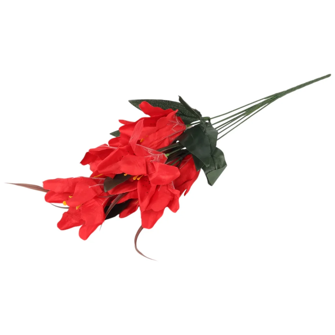 BUKIET 9 LILII czerwony 57 cm — zdjęcie 5