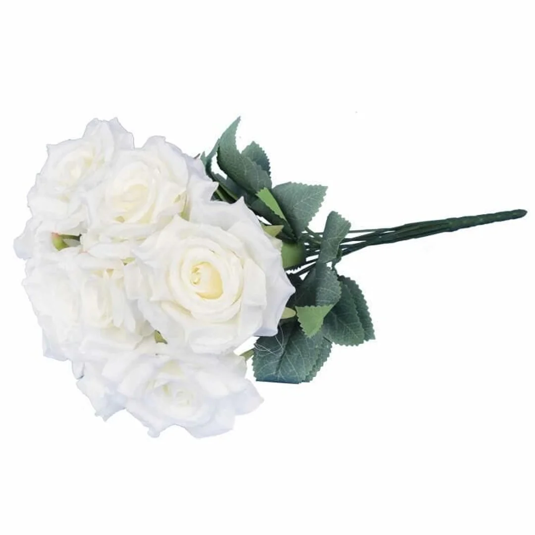 BUKIET 9 RÓŻ 48 CM KOLOR BIALY — zdjęcie 3