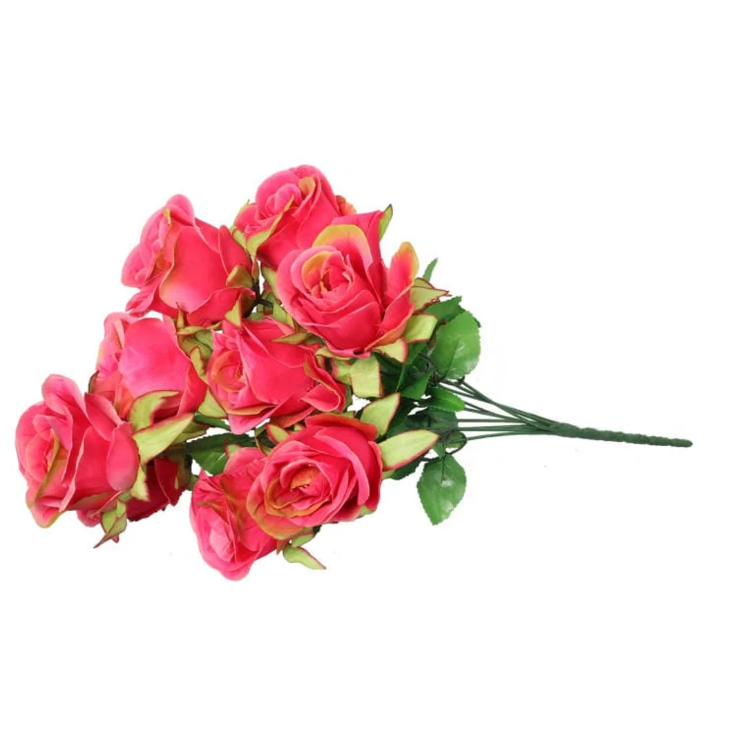 Bukiet 9 róż w odcieniu różowym o wielkości 54 cm — zdjęcie 3