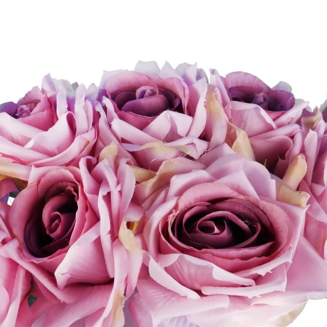 BUKIET 9 ROZWINIĘTYCH RÓŻ 48 CM KOLOR JASNY FIOLET — zdjęcie 3