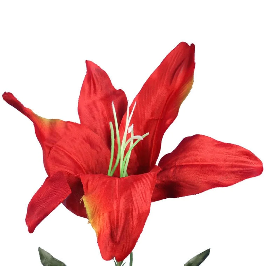 Bukiet 9 Sztucznych Czerwonych Lilii - Jesienna Dekoracja o Wysokości 56 cm — zdjęcie 3