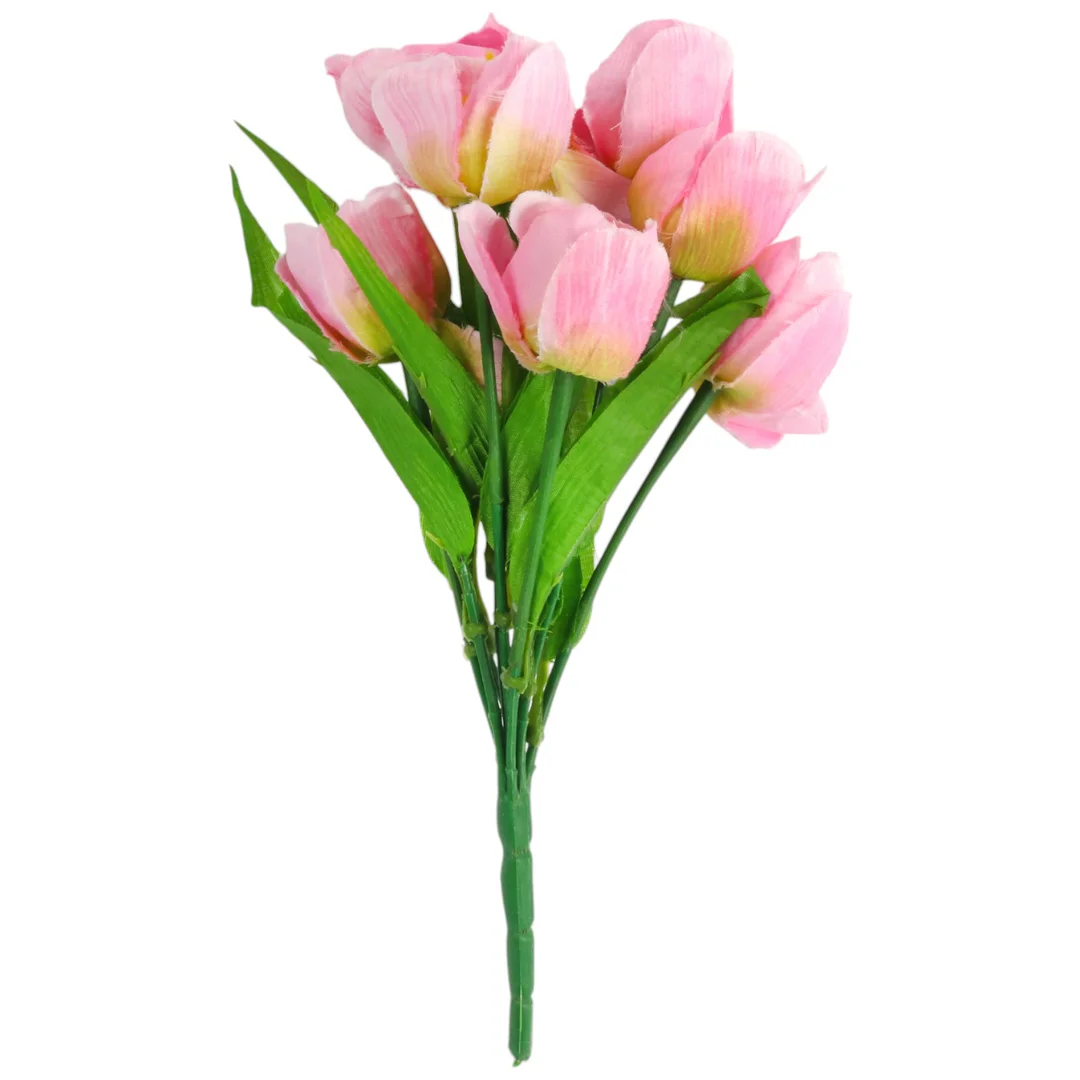 Bukiet 9 TULIPANÓW w kolorze JASNO-RÓŻOWYM 32 cm — zdjęcie 2