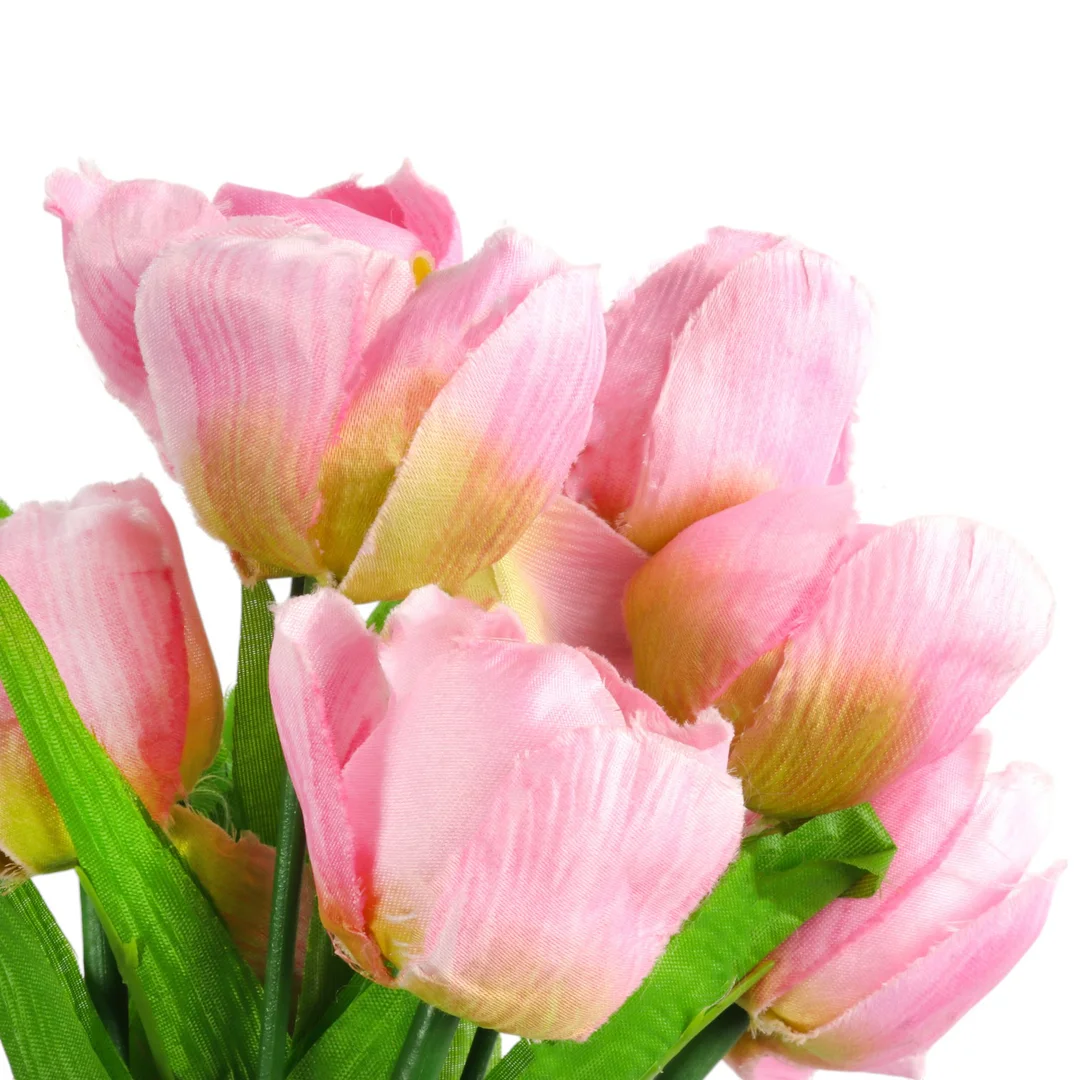 Bukiet 9 TULIPANÓW w kolorze JASNO-RÓŻOWYM 32 cm — zdjęcie 3