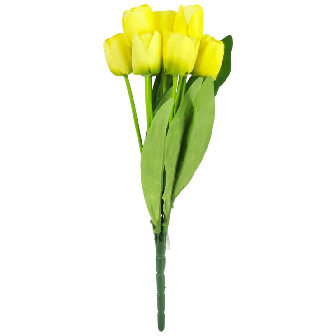 Bukiet 9 TULIPANÓW w kolorze ŻÓŁTYM 40 cm — zdjęcie 2