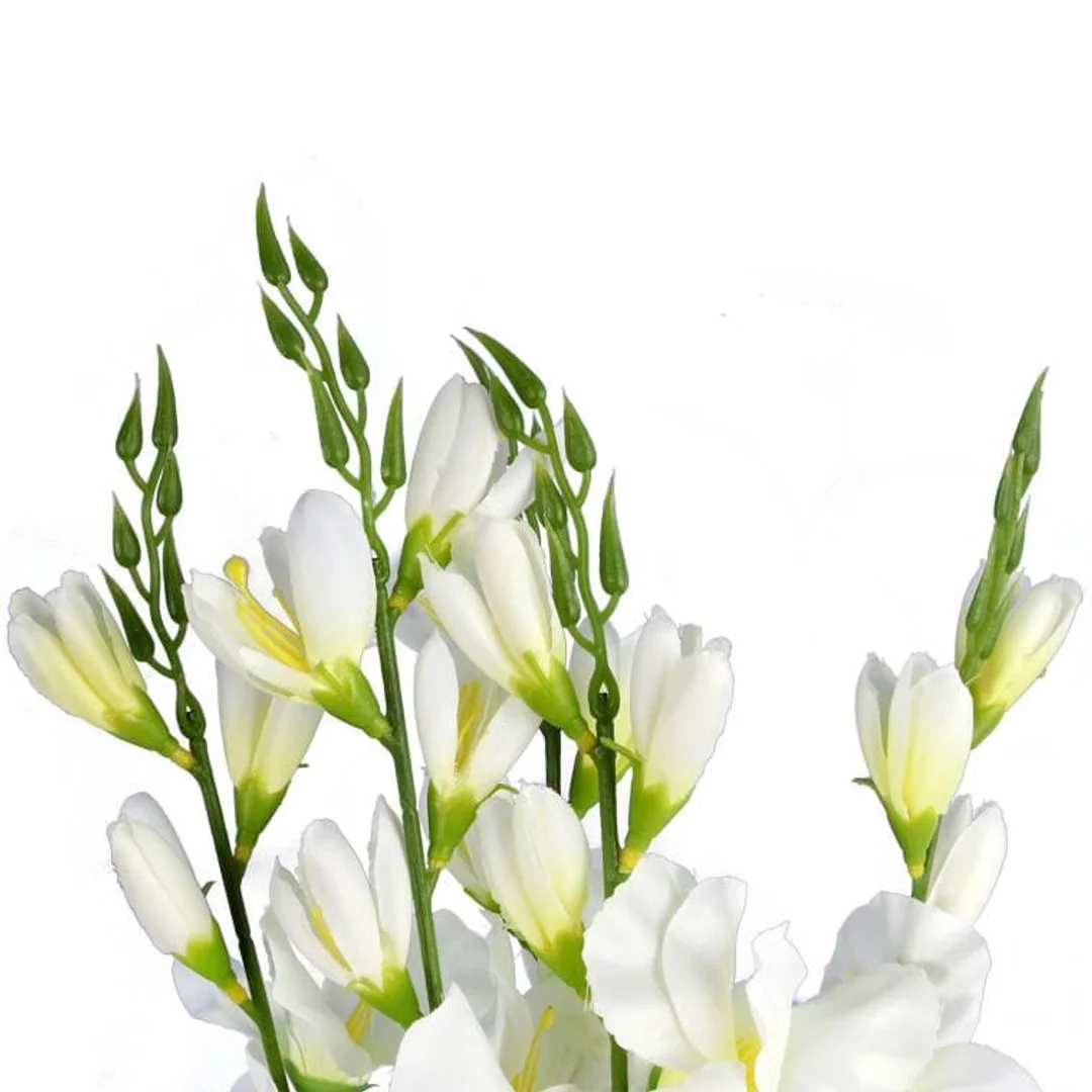 Bukiet białych gladioli sztucznych, naturalnie wyglądających, 65 cm — zdjęcie 2