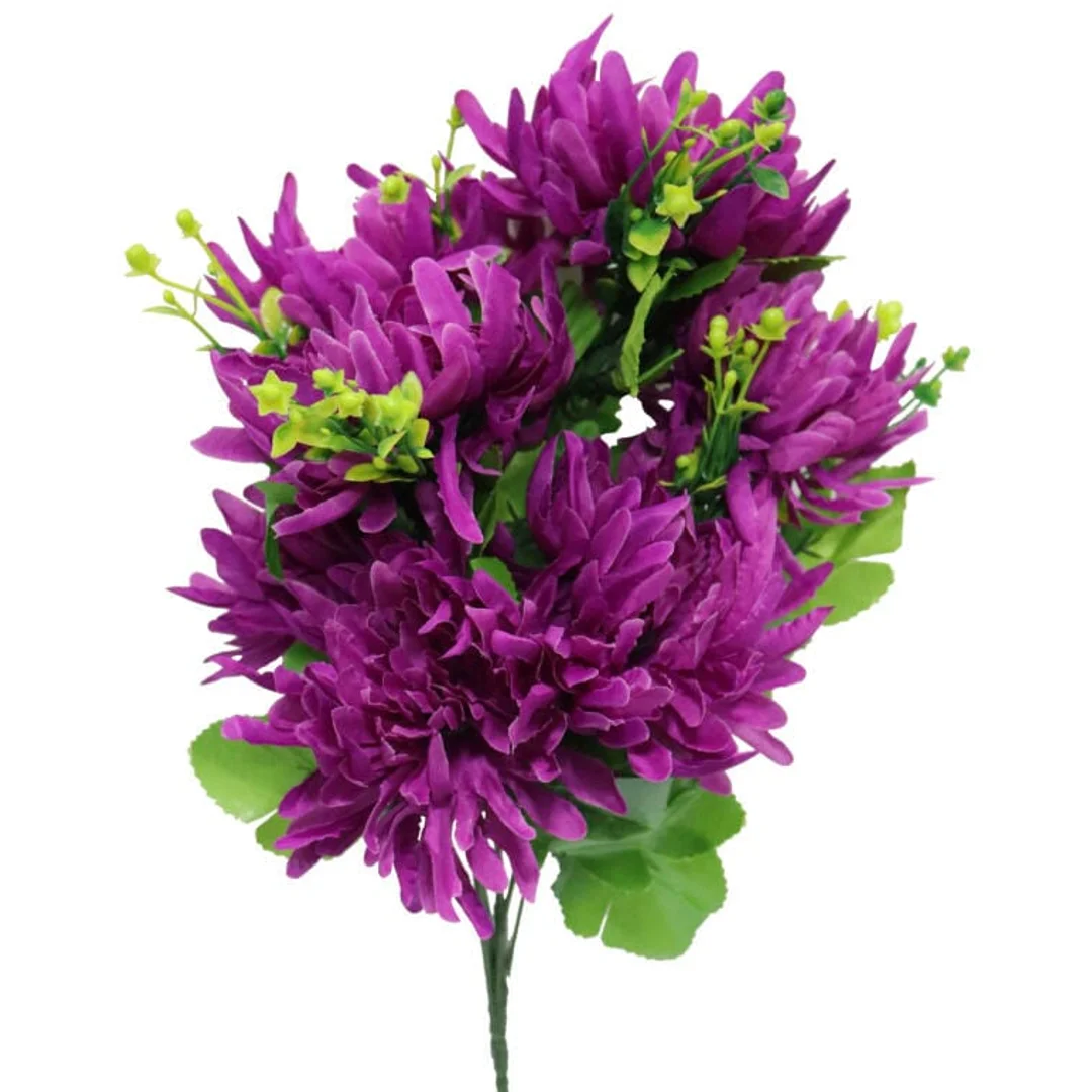 BUKIET CHRYZANTEM STRZĘPIASTYCH FIOLETOWYCH 35 CM Wysokość: 35 cm — zdjęcie 2