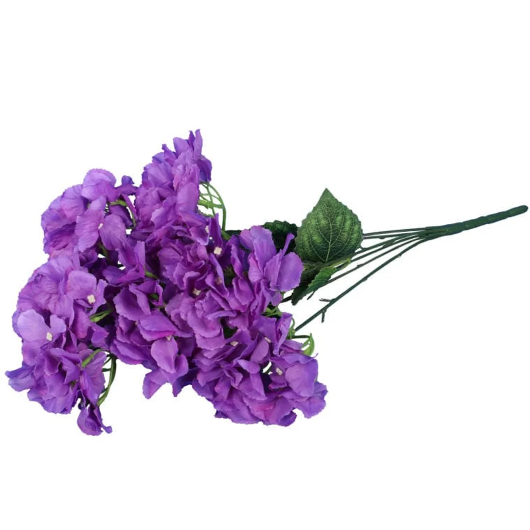 Bukiet Fioletowych Hortensji - 6 Sztuk, Wysokość 42cm — zdjęcie 2