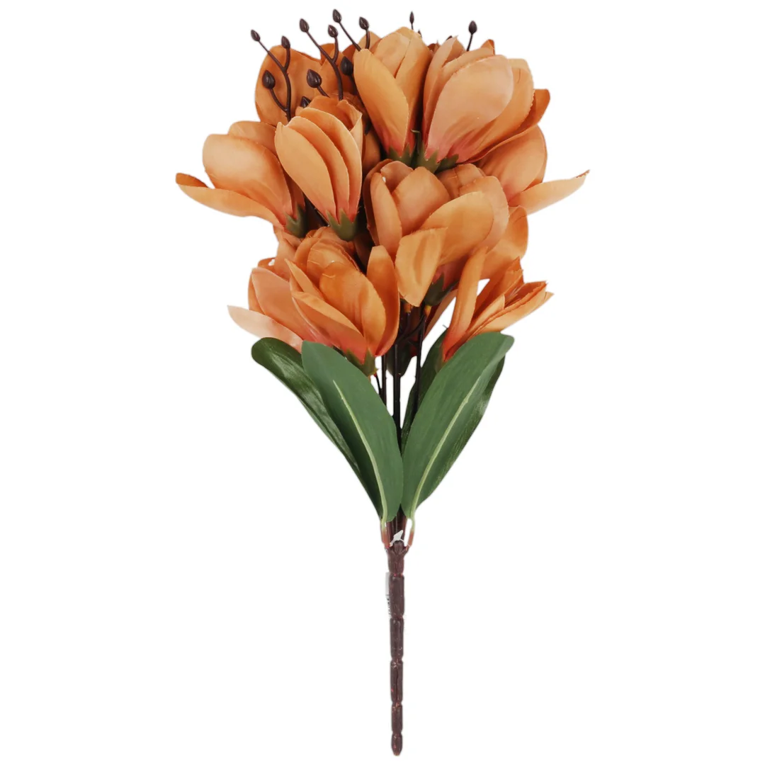 BUKIET MAGNOLII sztuczne kwiaty do wazonu KOMPOZYCJA brązowa 37 cm — zdjęcie 2