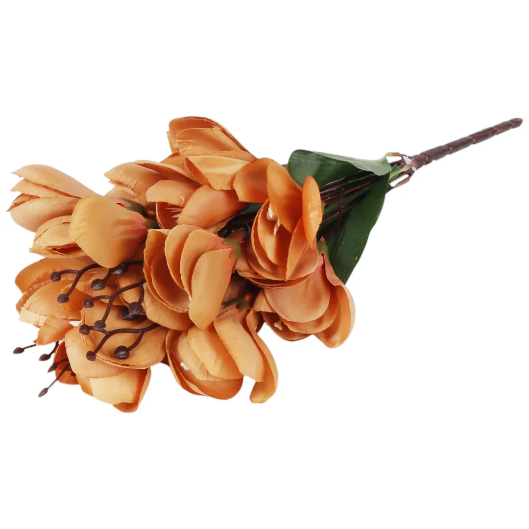 BUKIET MAGNOLII sztuczne kwiaty do wazonu KOMPOZYCJA brązowa 37 cm — zdjęcie 5
