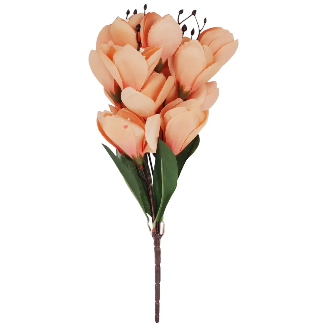 BUKIET MAGNOLII sztuczne kwiaty do wazonu KOMPOZYCJA łososiowa 37 cm — zdjęcie 2