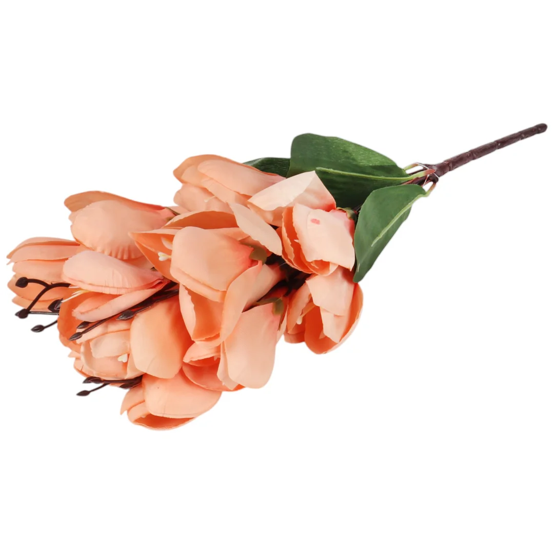 BUKIET MAGNOLII sztuczne kwiaty do wazonu KOMPOZYCJA łososiowa 37 cm — zdjęcie 5