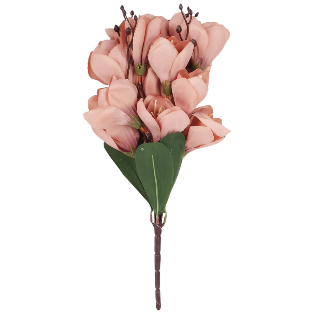 BUKIET MAGNOLII sztuczne kwiaty do wazonu KOMPOZYCJA pudrowy róż 37 cm — zdjęcie 2