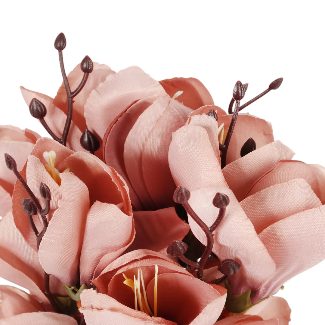 BUKIET MAGNOLII sztuczne kwiaty do wazonu KOMPOZYCJA pudrowy róż 37 cm — zdjęcie 3