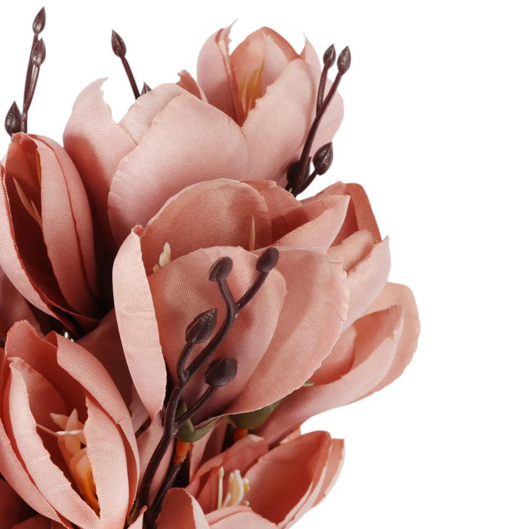 BUKIET MAGNOLII sztuczne kwiaty do wazonu KOMPOZYCJA pudrowy róż 37 cm — zdjęcie 4