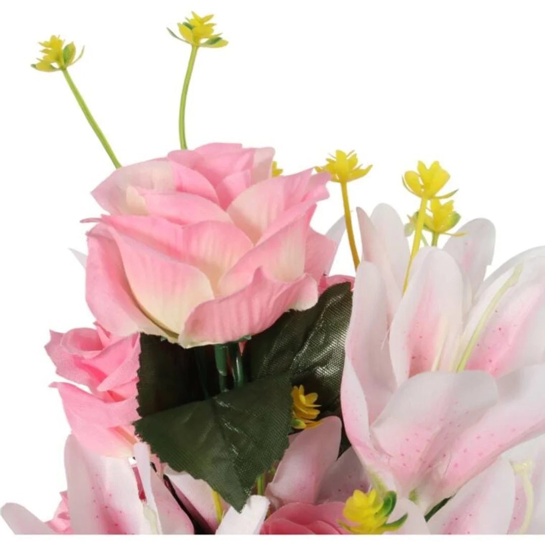 Bukiet mix lilii z różą 52 cm JASNO RÓŻOWY — zdjęcie 2