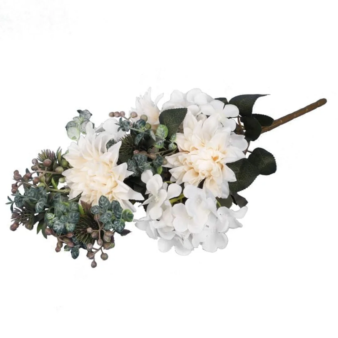 Bukiet płaski z hortensją 48 cm BIAŁY — zdjęcie 3