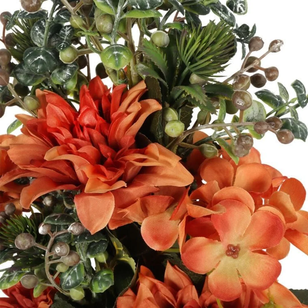 Bukiet płaski z hortensją 48 cm POMARAŃCZOWY — zdjęcie 2