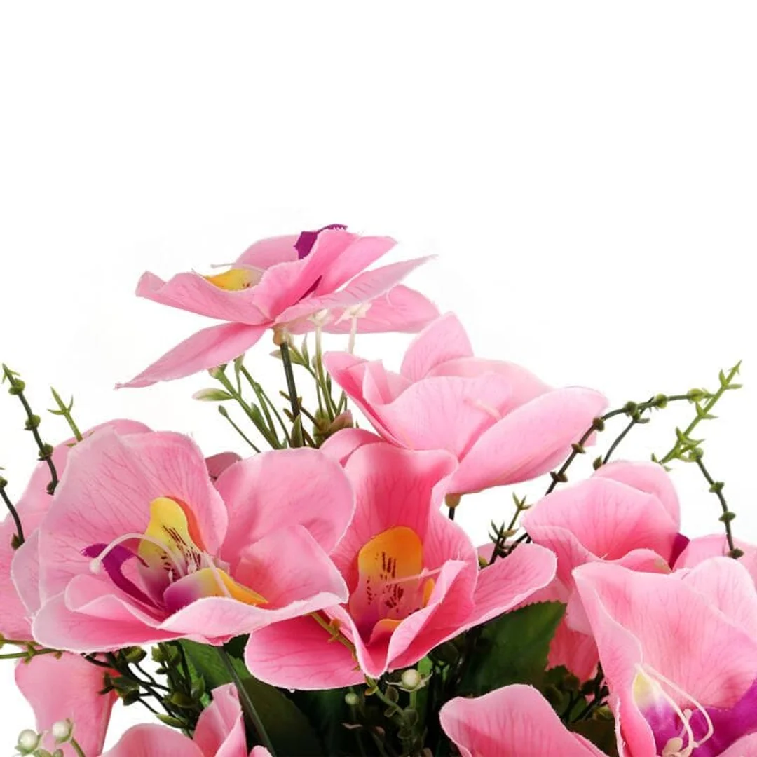 Bukiet Sztucznych Orchidei w Jasnoróżowym Kolorze - 10 Sztuk, 45 cm Wysokości — zdjęcie 2