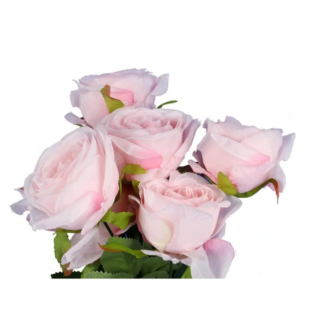 Bukiet Sztucznych Róż Wysokiej Jakości, 7 Sztuk, Kolor Różowy, 50cm — zdjęcie 2