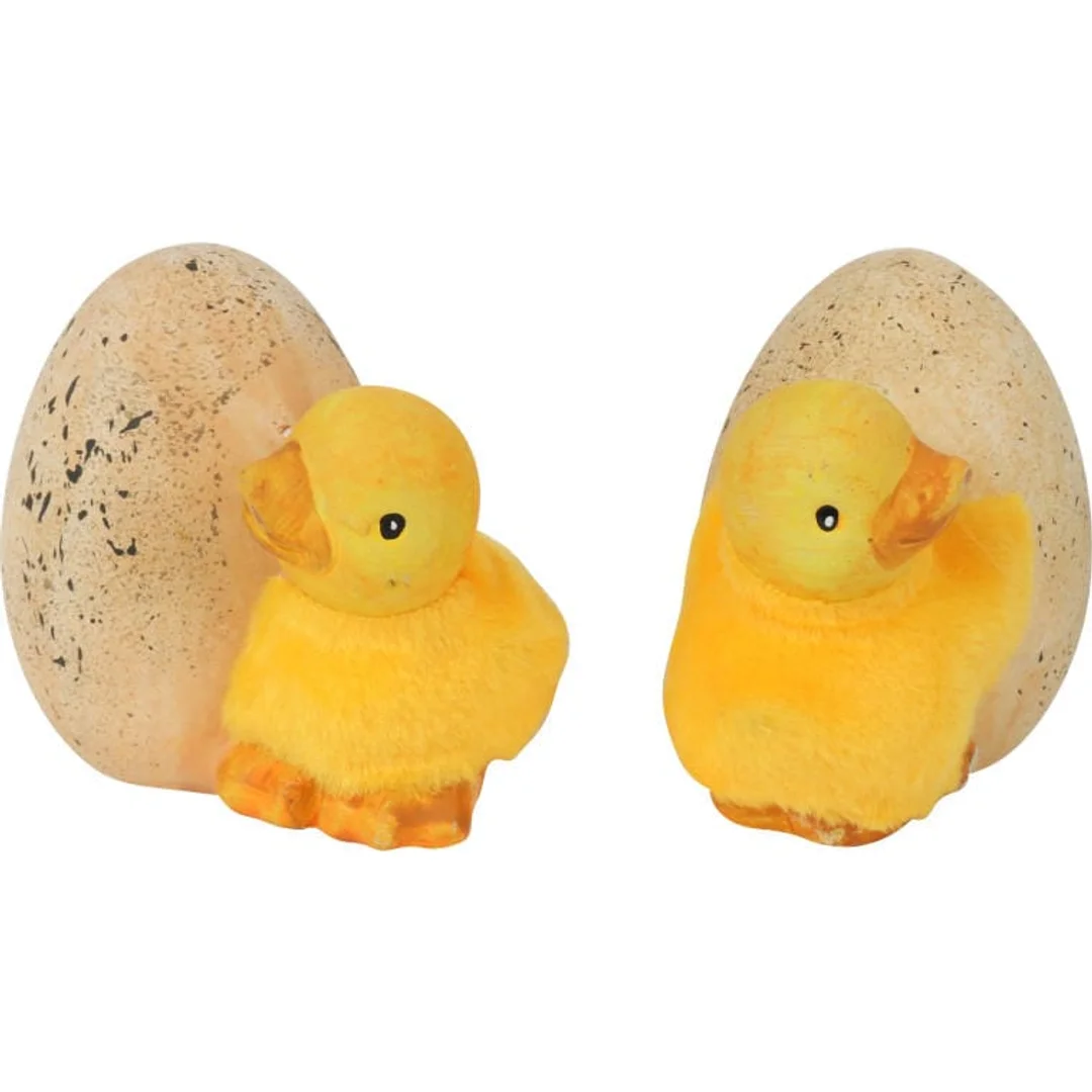Ceramiczna Figurka Wielkanocna Kaczka z Jajkiem w Żółtym Kolorze — zdjęcie 2