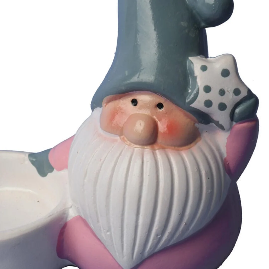 Ceramiczna ozdoba świąteczna MIKOŁAJ z podstawką na tealight — zdjęcie 2