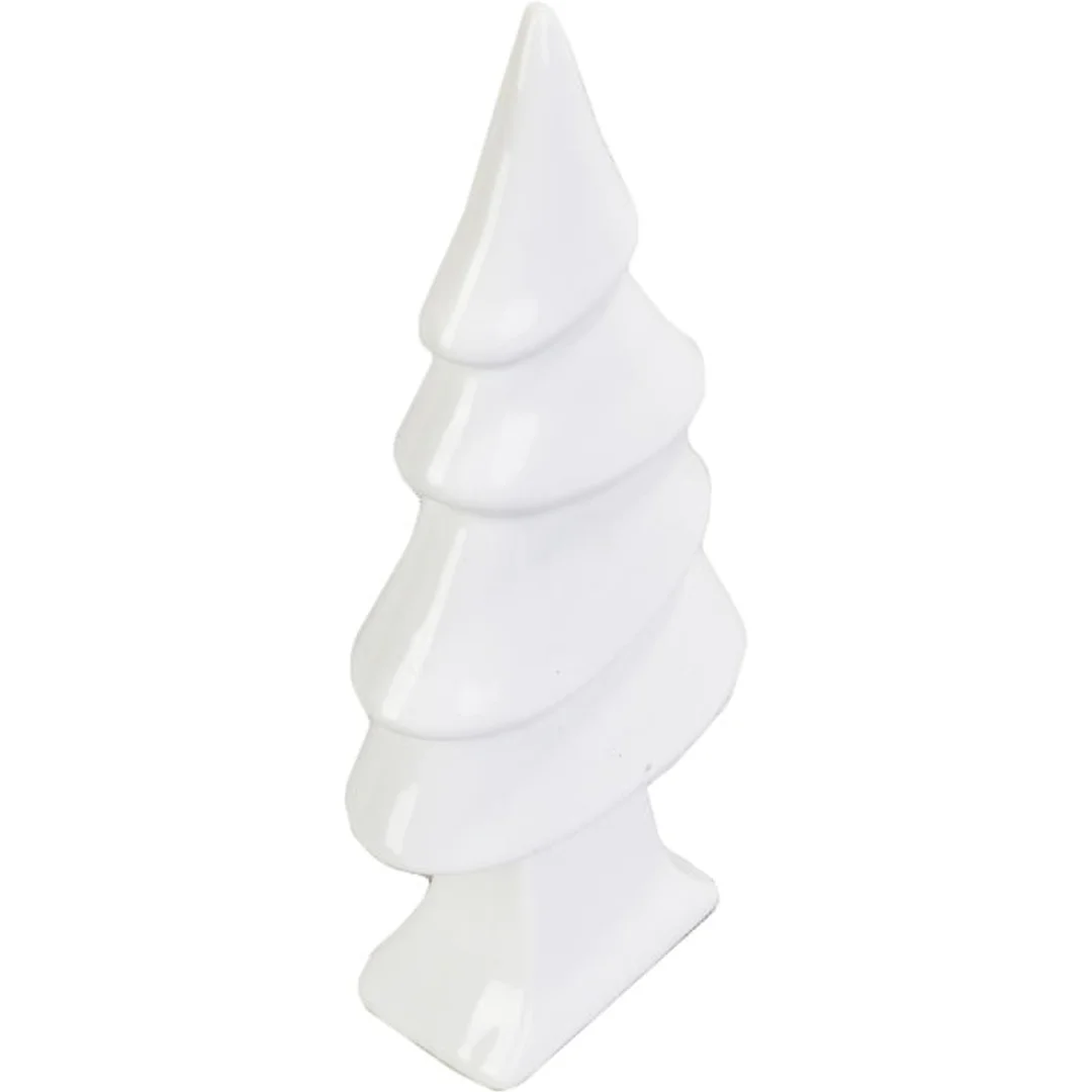 Choinka ceramiczna dekoracja świąteczna biała — zdjęcie 2