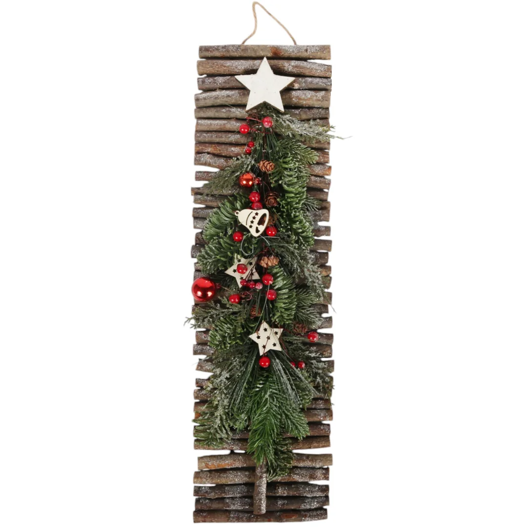 CHOINKA- DEKORACJA ŚCIENNA DO POWIESZENIA 68 CM CZERWONA — zdjęcie 2