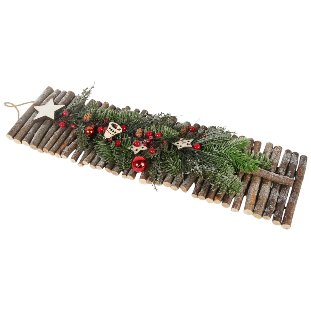 CHOINKA- DEKORACJA ŚCIENNA DO POWIESZENIA 68 CM CZERWONA — zdjęcie 3