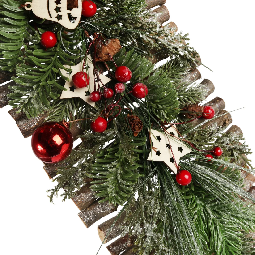 CHOINKA- DEKORACJA ŚCIENNA DO POWIESZENIA 68 CM CZERWONA — zdjęcie 5