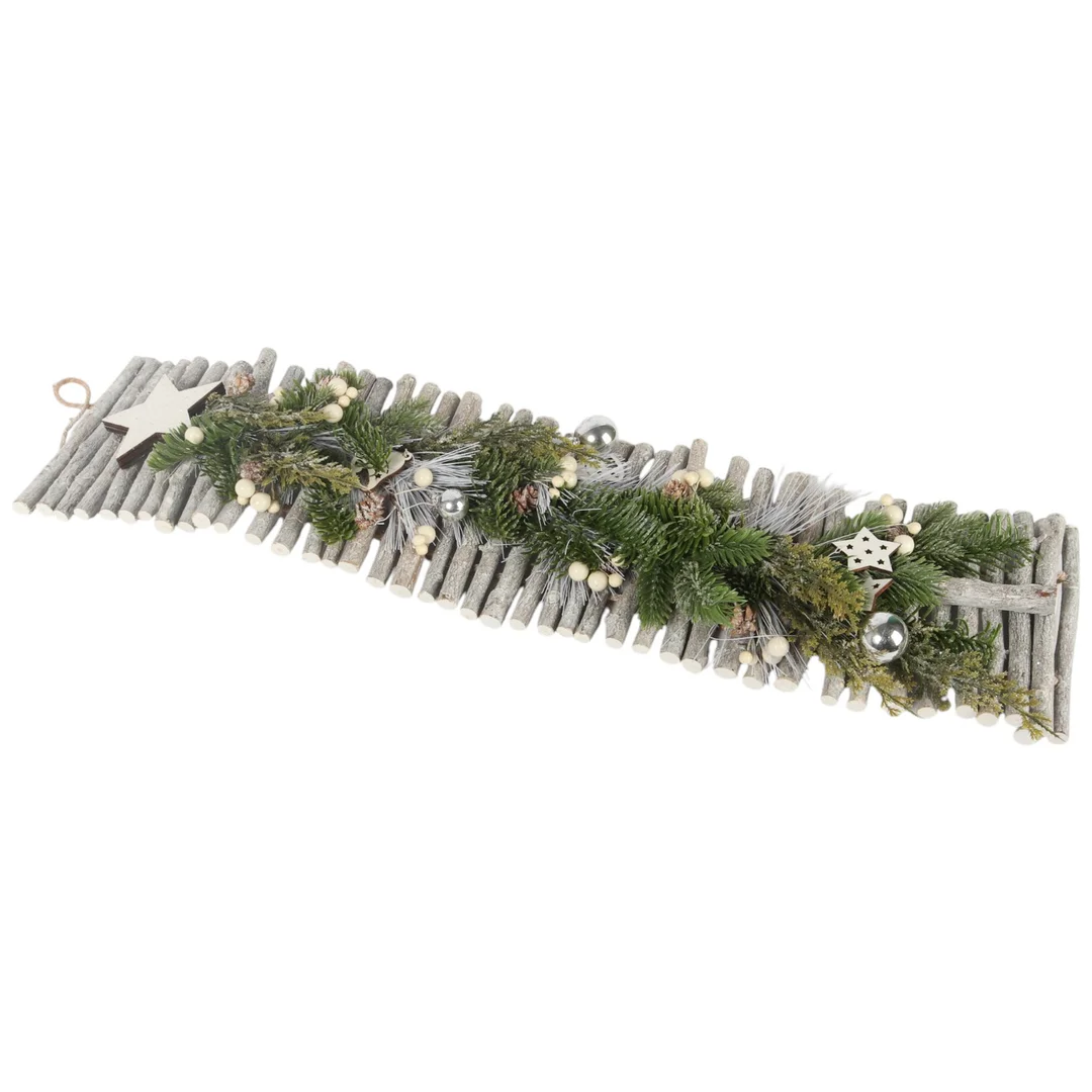 CHOINKA- DEKORACJA ŚCIENNA DO POWIESZENIA 85 CM SREBRNA — zdjęcie 3