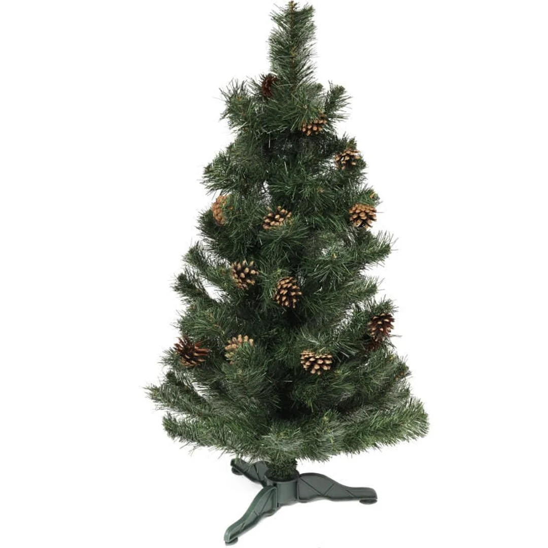 Choinka Dekoracyjna z Szyszkami 90 cm - Zielona, do Wnętrz — zdjęcie 2