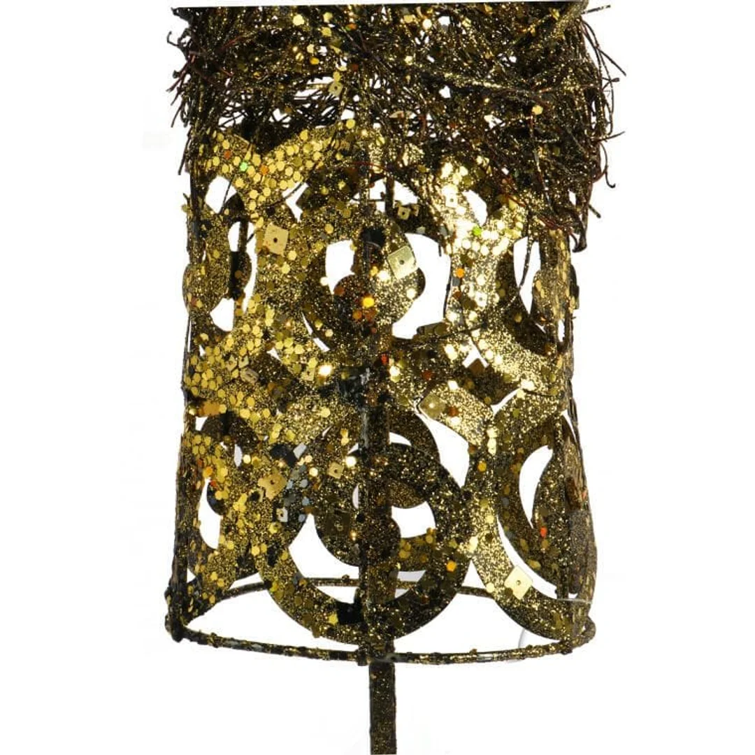 CHOINKA STOŻEK - RATTAN Z METALEM 98CM BRĄZOWA — zdjęcie 4