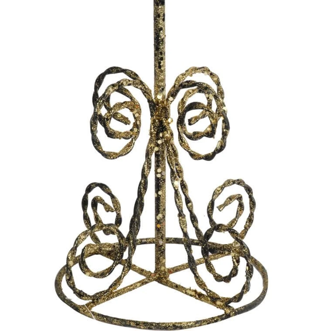 Choinka Stożkowa z Rattanu i Metalu 80cm - Brązowo-Złota Dekoracja Świąteczna — zdjęcie 3