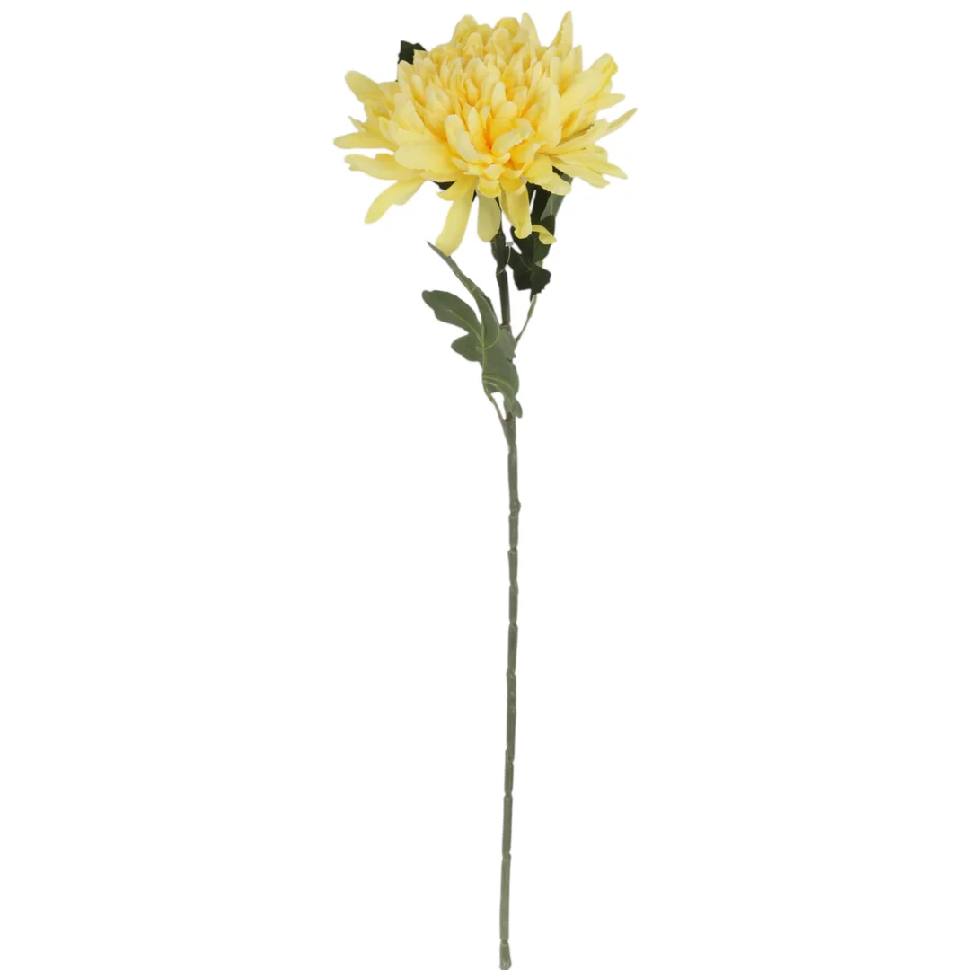CHRYZANTEMA sztuczny kwiat do wazonu żółta 68 cm — zdjęcie 2
