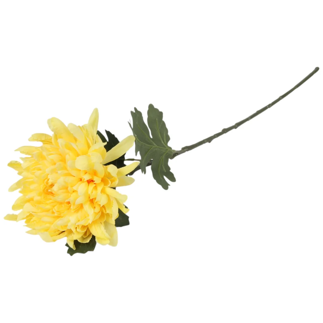 CHRYZANTEMA sztuczny kwiat do wazonu żółta 68 cm — zdjęcie 4