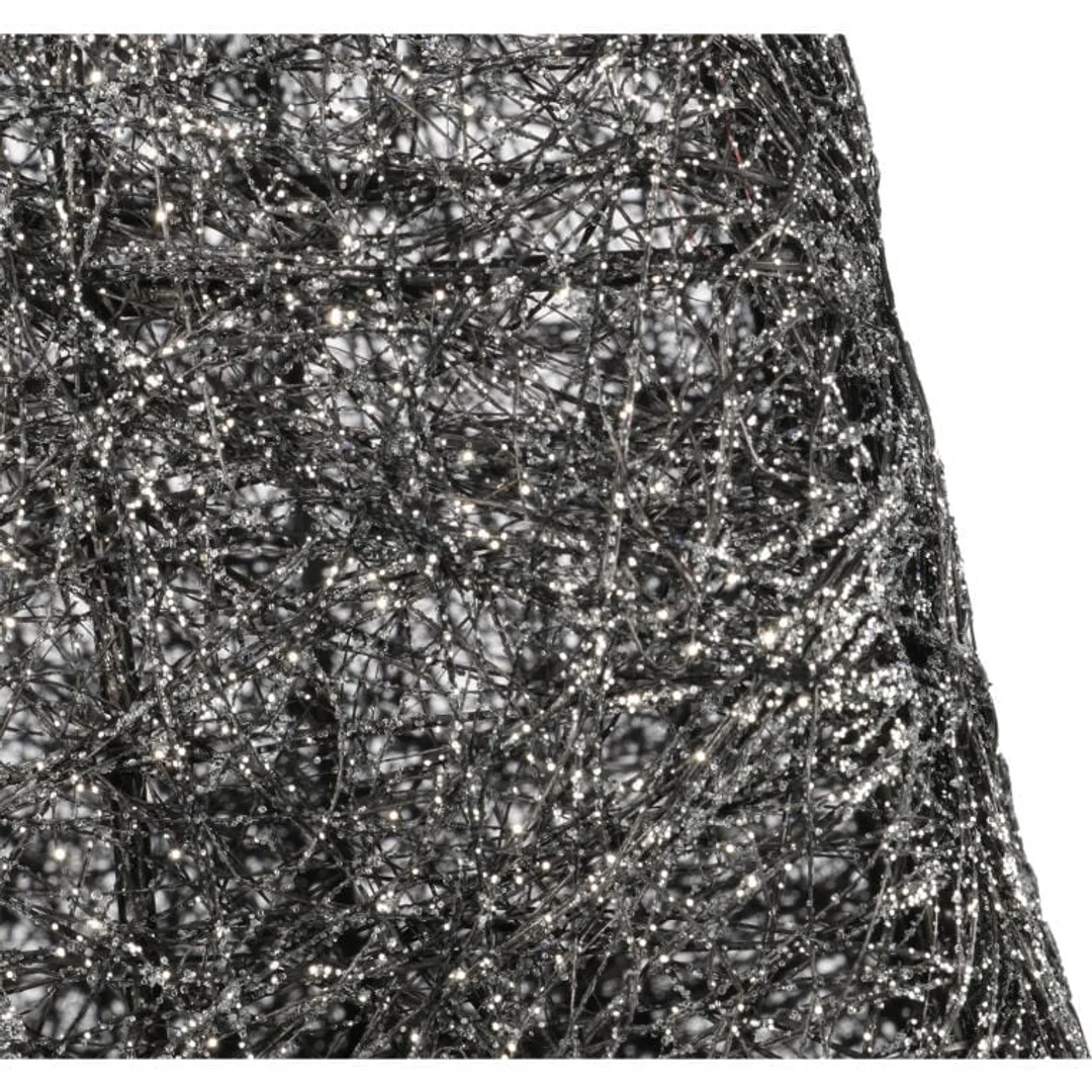 Czarno-Srebrna Choinka Stożek z Sizalu 80cm - Dekoracja Świąteczna — zdjęcie 2