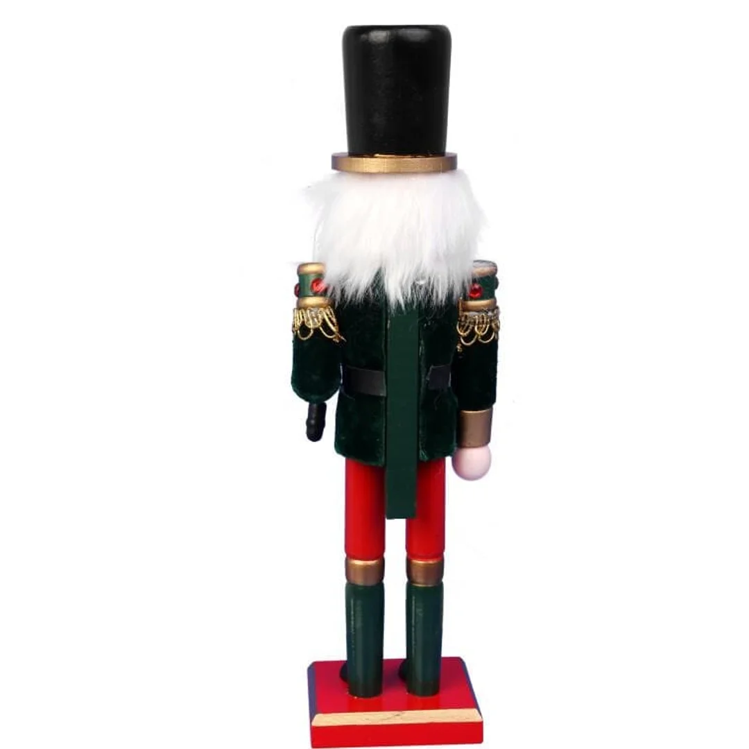 Czarny Drewniany Dziadek do Orzechów - Świąteczna Figurka dekoracyjna, 30 cm