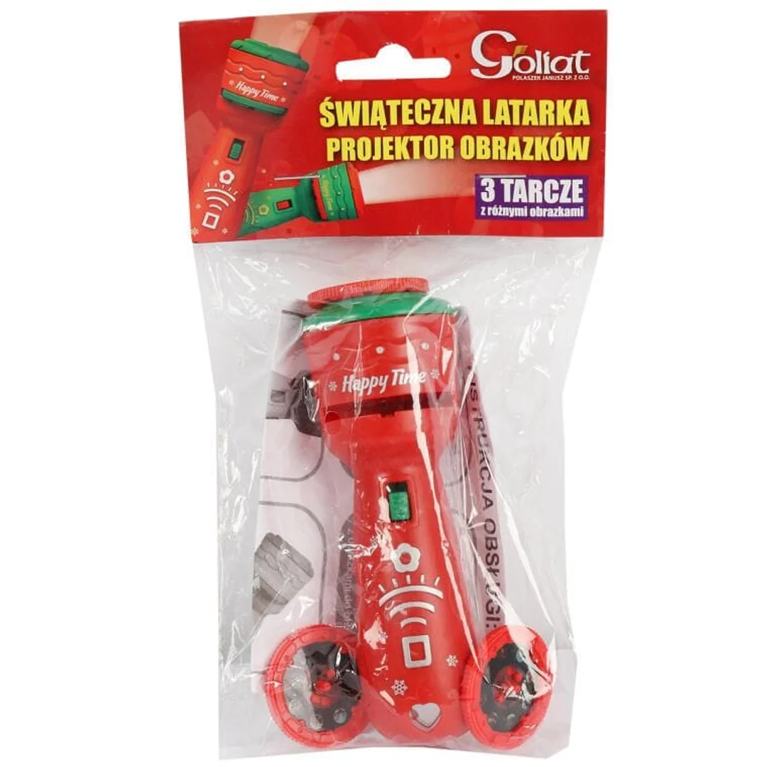 Czerwona Świąteczna Latarka Projektor z Obrazkami na Baterie — zdjęcie 28