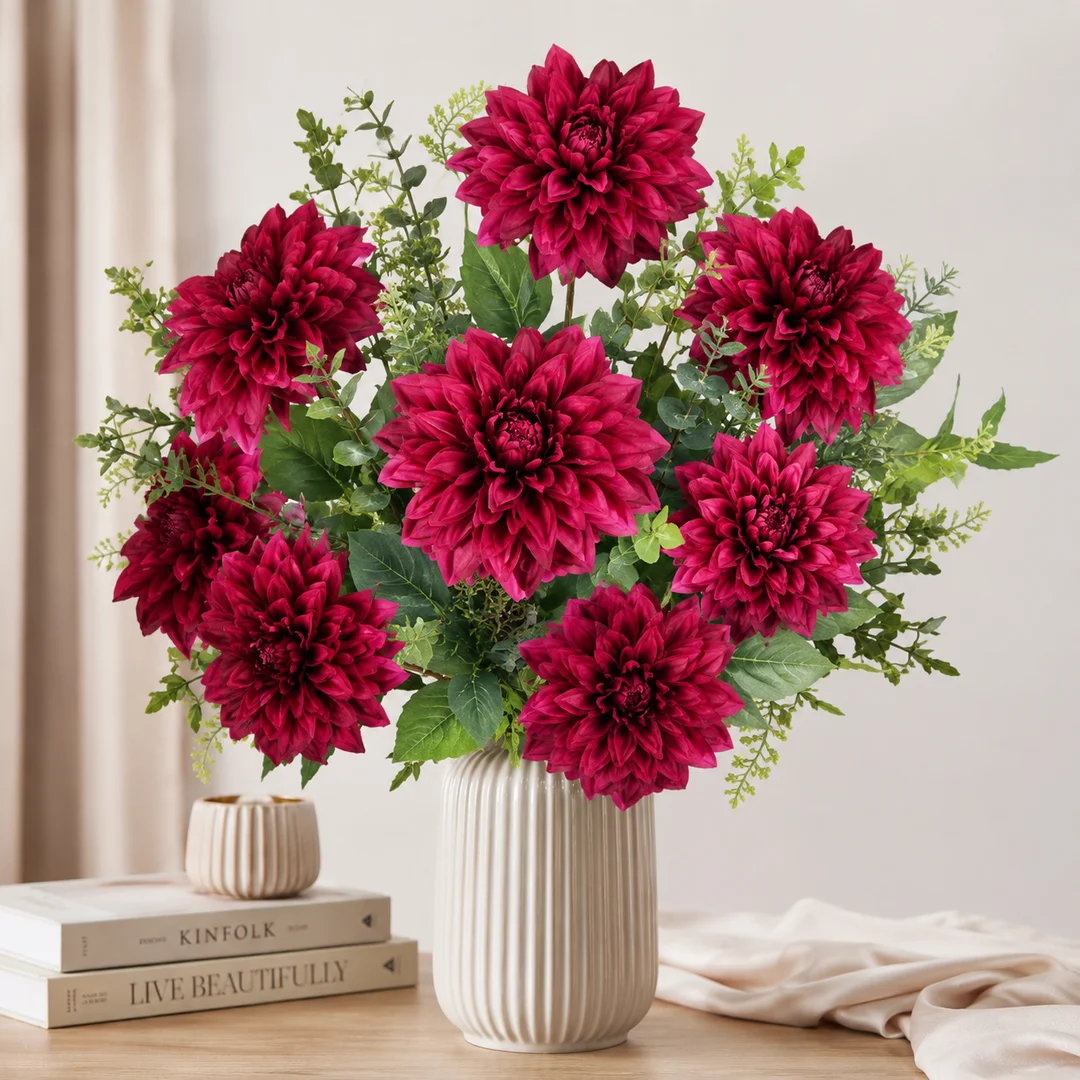 Dalia DUŻY kwiat pojedynczy CIEMNY FIOLET 74 cm — zdjęcie 5