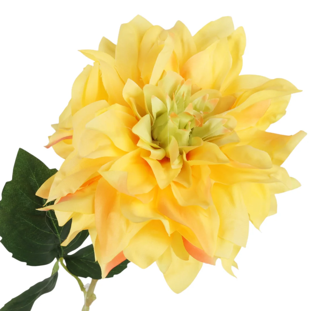 DALIA sztuczny kwiat do wazonu GEORGINIA żółta 64 cm — zdjęcie 3