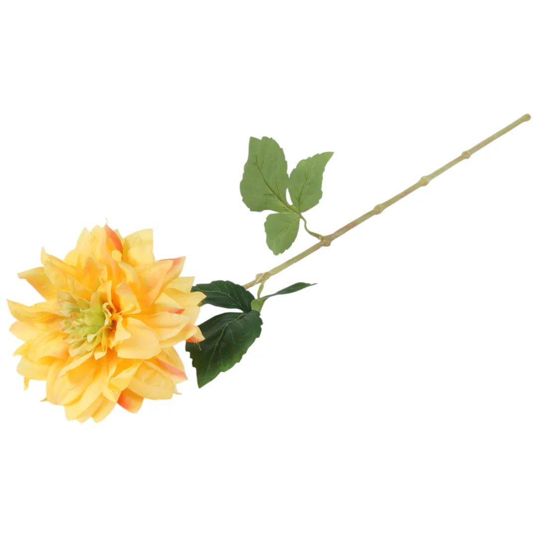 DALIA sztuczny kwiat do wazonu GEORGINIA żółta 64 cm — zdjęcie 4