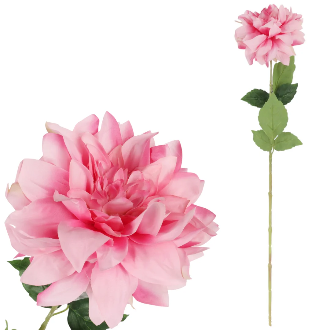DALIA sztuczny kwiat do wazonu GEORGINIA żółta 64 cm — zdjęcie 6