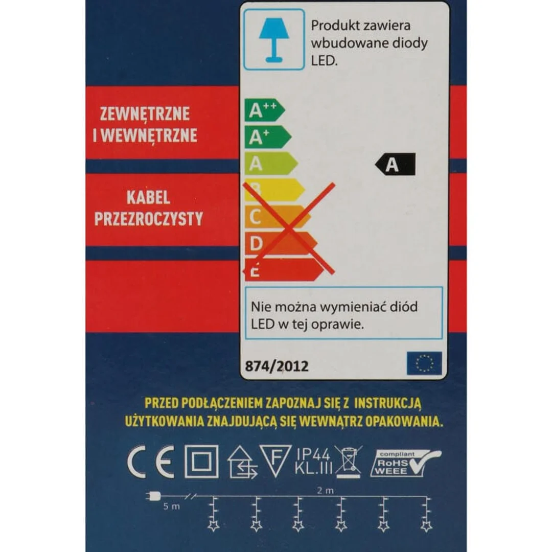 Dekoracja Świąteczna LED 138 świateł z Gwiazdkami, Dzwonkami i Reniferami Białe Światło — zdjęcie 7